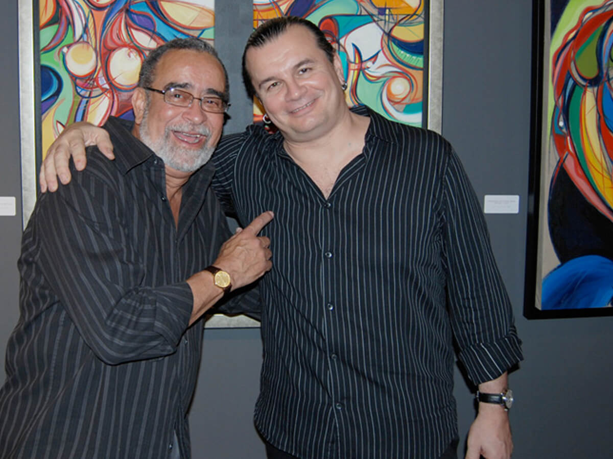 Photo of Michael Korber with Andy Montañez, The Godfather of Salsa, in San Juan, Puerto Rico